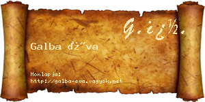 Galba Éva névjegykártya